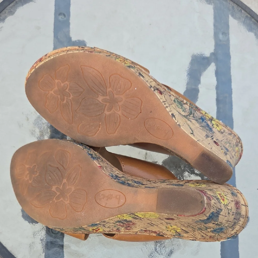B.O.C Born Concept "Dianna" Floral Cork Wedge Sandals 8M - Picture 8 of 10